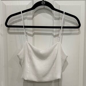 EUC Abercrombie & Fitch Ribbed White Cropped Camisole Size Medium